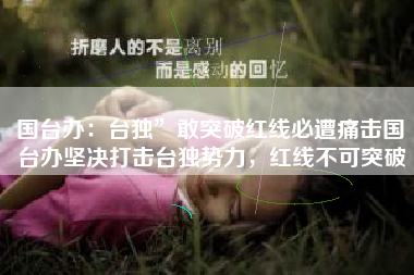 国台办：台独”敢突破红线必遭痛击国台办坚决打击台独势力，红线不可突破