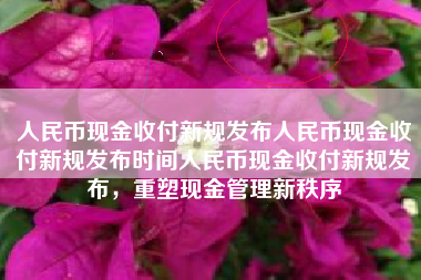 人民币现金收付新规发布人民币现金收付新规发布时间人民币现金收付新规发布，重塑现金管理新秩序