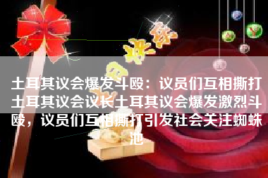 土耳其议会爆发斗殴：议员们互相撕打土耳其议会议长土耳其议会爆发激烈斗殴，议员们互相撕打引发社会关注蜘蛛池