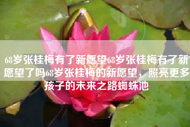 68岁张桂梅有了新愿望68岁张桂梅有了新愿望了吗68岁张桂梅的新愿望，照亮更多孩子的未来之路蜘蛛池