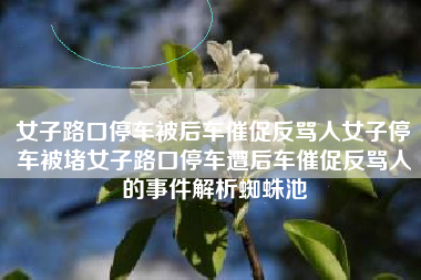 女子路口停车被后车催促反骂人女子停车被堵女子路口停车遭后车催促反骂人的事件解析蜘蛛池