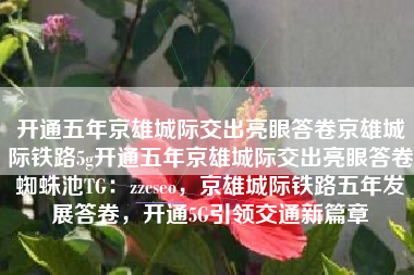 开通五年京雄城际交出亮眼答卷京雄城际铁路5g开通五年京雄城际交出亮眼答卷蜘蛛池TG：zzcseo，京雄城际铁路五年发展答卷，开通5G引领交通新篇章