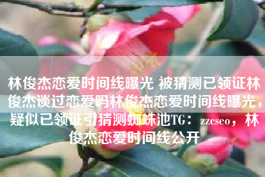 林俊杰恋爱时间线曝光 被猜测已领证林俊杰谈过恋爱吗林俊杰恋爱时间线曝光，疑似已领证引猜测蜘蛛池TG：zzcseo，林俊杰恋爱时间线公开