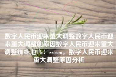 数字人民币迎来重大调整数字人民币迎来重大调整的原因数字人民币迎来重大调整蜘蛛池TG：zzcseo，数字人民币迎来重大调整原因分析