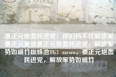 蔡正元炮轰民进党：你们挡不住解放军蔡正元是谁蔡正元炮轰民进党，解放军势如破竹蜘蛛池TG：zzcseo，蔡正元炮轰民进党，解放军势如破竹