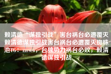 赖清德“谋独引战”害台祸台必遭覆灭赖清德谋独引战害台祸台必遭覆灭蜘蛛池TG：zzcseo，台独势力祸台必败，赖清德谋独引战