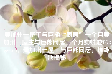 美加州一屋主与巨熊“同居”一个月美加州一屋主与巨熊同居一个月蜘蛛池TG：zzcseo，美加州一屋主与巨熊同居，蜘蛛池揭秘