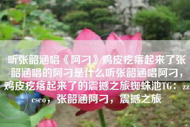 听张韶涵唱《阿刁》鸡皮疙瘩起来了张韶涵唱的阿刁是什么听张韶涵唱阿刁，鸡皮疙瘩起来了的震撼之旅蜘蛛池TG：zzcseo，张韶涵阿刁，震撼之旅