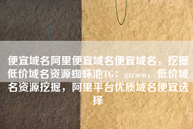 便宜域名阿里便宜域名便宜域名，挖掘低价域名资源蜘蛛池TG：zzcseo，低价域名资源挖掘，阿里平台优质域名便宜选择