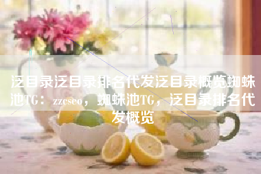 泛目录泛目录排名代发泛目录概览蜘蛛池TG：zzcseo，蜘蛛池TG，泛目录排名代发概览