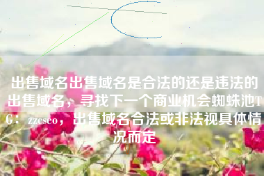 出售域名出售域名是合法的还是违法的出售域名，寻找下一个商业机会蜘蛛池TG：zzcseo，出售域名合法或非法视具体情况而定