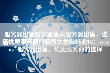 服务器出售服务器售卖服务器出售，选择优质服务商的明智之举蜘蛛池TG：zzcseo，服务器出售，优质服务商的选择