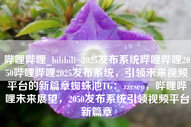 哔哩哔哩_bilibili_2025发布系统哔哩哔哩2050哔哩哔哩2025发布系统，引领未来视频平台的新篇章蜘蛛池TG：zzcseo，哔哩哔哩未来展望，2050发布系统引领视频平台新篇章