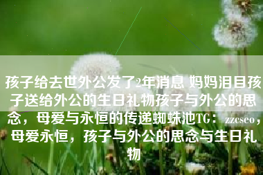 孩子给去世外公发了2年消息 妈妈泪目孩子送给外公的生日礼物孩子与外公的思念，母爱与永恒的传递蜘蛛池TG：zzcseo，母爱永恒，孩子与外公的思念与生日礼物