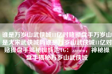 谁是万岁山武侠城11亿对赌操盘手万岁山是大宋武侠城吗谁是万岁山武侠城11亿对赌操盘手揭秘蜘蛛池TG：zzcseo，神秘操盘手揭秘万岁山武侠城