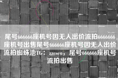 尾号666666座机号因无人出价流拍6666666座机号出售尾号666666座机号因无人出价流拍蜘蛛池TG：zzcseo，尾号666666座机号流拍出售