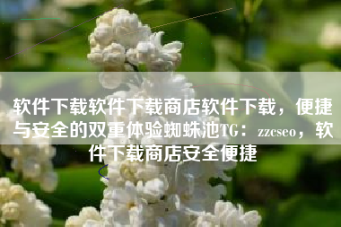 软件下载软件下载商店软件下载，便捷与安全的双重体验蜘蛛池TG：zzcseo，软件下载商店安全便捷