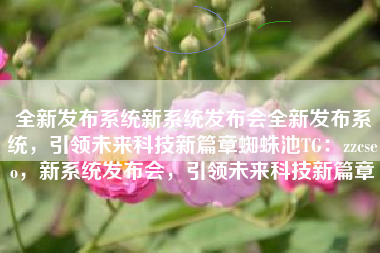全新发布系统新系统发布会全新发布系统，引领未来科技新篇章蜘蛛池TG：zzcseo，新系统发布会，引领未来科技新篇章