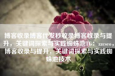 博客收录博客代发秒收录博客收录与提升，关键词探索与实践蜘蛛池TG：zzcseo，博客收录与提升，关键词探索与实践蜘蛛池技术