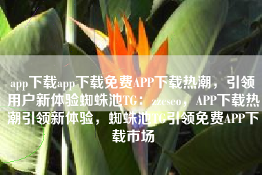 app下载app下载免费APP下载热潮，引领用户新体验蜘蛛池TG：zzcseo，APP下载热潮引领新体验，蜘蛛池TG引领免费APP下载市场
