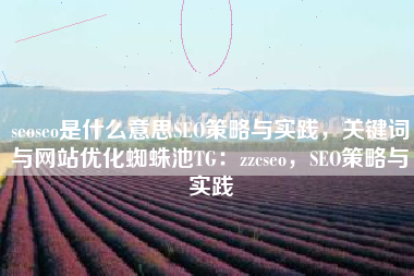 seoseo是什么意思SEO策略与实践，关键词与网站优化蜘蛛池TG：zzcseo，SEO策略与实践
