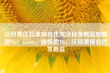 泛目录泛目录排名代发泛目录概览蜘蛛池TG：zzcseo，蜘蛛池TG，泛目录排名代发概览
