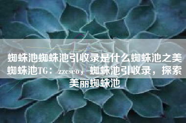 蜘蛛池蜘蛛池引收录是什么蜘蛛池之美蜘蛛池TG：zzcseo，蜘蛛池引收录，探索美丽蜘蛛池