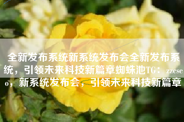 全新发布系统新系统发布会全新发布系统，引领未来科技新篇章蜘蛛池TG：zzcseo，新系统发布会，引领未来科技新篇章