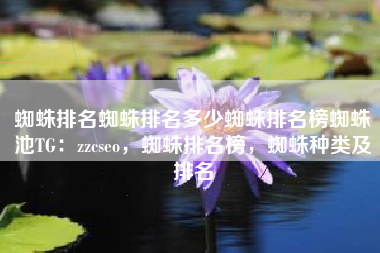 蜘蛛排名蜘蛛排名多少蜘蛛排名榜蜘蛛池TG：zzcseo，蜘蛛排名榜，蜘蛛种类及排名