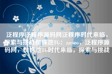 泛程序泛程序源码网泛程序时代来临，探索与挑战蜘蛛池TG：zzcseo，泛程序源码网，蜘蛛池TG时代来临，探索与挑战