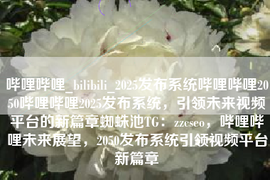 哔哩哔哩_bilibili_2025发布系统哔哩哔哩2050哔哩哔哩2025发布系统，引领未来视频平台的新篇章蜘蛛池TG：zzcseo，哔哩哔哩未来展望，2050发布系统引领视频平台新篇章