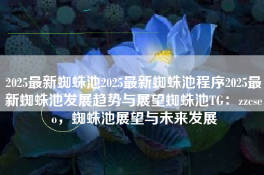 2025最新蜘蛛池2025最新蜘蛛池程序2025最新蜘蛛池发展趋势与展望蜘蛛池TG：zzcseo，蜘蛛池展望与未来发展