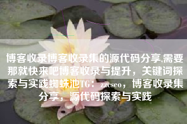 博客收录博客收录集的源代码分享,需要那就快来吧博客收录与提升，关键词探索与实践蜘蛛池TG：zzcseo，博客收录集分享，源代码探索与实践