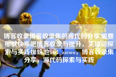 博客收录博客收录集的源代码分享,需要那就快来吧博客收录与提升，关键词探索与实践蜘蛛池TG：zzcseo，博客收录集分享，源代码探索与实践