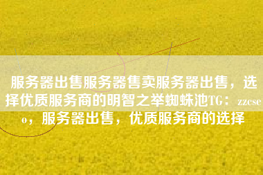 服务器出售服务器售卖服务器出售，选择优质服务商的明智之举蜘蛛池TG：zzcseo，服务器出售，优质服务商的选择