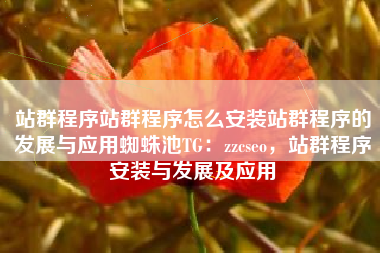 站群程序站群程序怎么安装站群程序的发展与应用蜘蛛池TG：zzcseo，站群程序安装与发展及应用