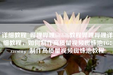 详细教程_哔哩哔哩bilibili教程哔哩哔哩详细教程，如何制作高质量视频蜘蛛池TG：zzcseo，制作高质量视频蜘蛛池教程