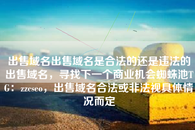 出售域名出售域名是合法的还是违法的出售域名，寻找下一个商业机会蜘蛛池TG：zzcseo，出售域名合法或非法视具体情况而定