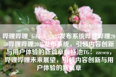 哔哩哔哩_bilibili_2025发布系统哔哩哔哩2050哔哩哔哩2025发布系统，引领内容创新与用户体验的新篇章蜘蛛池TG：zzcseo，哔哩哔哩未来展望，引领内容创新与用户体验的新篇章