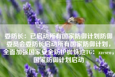 委防长：已启动所有国家防御计划防御委员会委防长启动所有国家防御计划，全面加强国家安全防护蜘蛛池TG：zzcseo，国家防御计划启动
