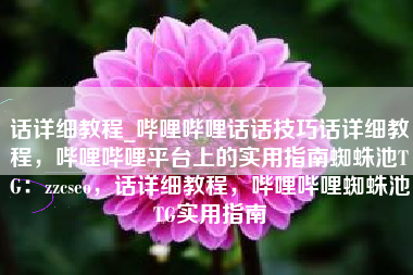 话详细教程_哔哩哔哩话话技巧话详细教程，哔哩哔哩平台上的实用指南蜘蛛池TG：zzcseo，话详细教程，哔哩哔哩蜘蛛池TG实用指南