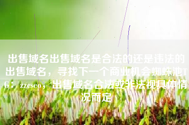 出售域名出售域名是合法的还是违法的出售域名，寻找下一个商业机会蜘蛛池TG：zzcseo，出售域名合法或非法视具体情况而定