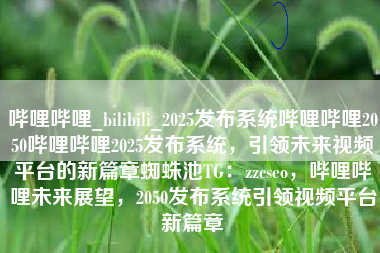 哔哩哔哩_bilibili_2025发布系统哔哩哔哩2050哔哩哔哩2025发布系统，引领未来视频平台的新篇章蜘蛛池TG：zzcseo，哔哩哔哩未来展望，2050发布系统引领视频平台新篇章