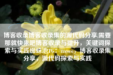 博客收录博客收录集的源代码分享,需要那就快来吧博客收录与提升，关键词探索与实践蜘蛛池TG：zzcseo，博客收录集分享，源代码探索与实践