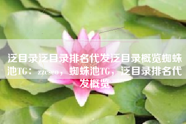泛目录泛目录排名代发泛目录概览蜘蛛池TG：zzcseo，蜘蛛池TG，泛目录排名代发概览