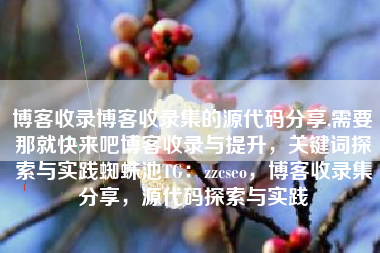 博客收录博客收录集的源代码分享,需要那就快来吧博客收录与提升，关键词探索与实践蜘蛛池TG：zzcseo，博客收录集分享，源代码探索与实践