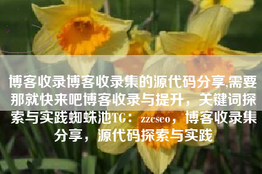 博客收录博客收录集的源代码分享,需要那就快来吧博客收录与提升，关键词探索与实践蜘蛛池TG：zzcseo，博客收录集分享，源代码探索与实践