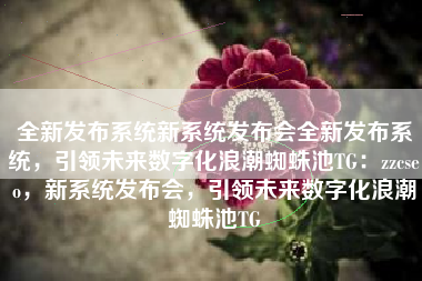 全新发布系统新系统发布会全新发布系统，引领未来数字化浪潮蜘蛛池TG：zzcseo，新系统发布会，引领未来数字化浪潮蜘蛛池TG