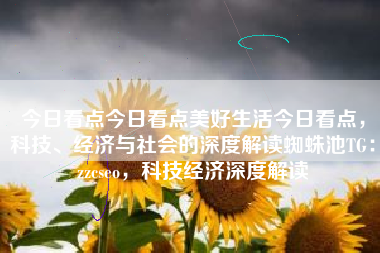 今日看点今日看点美好生活今日看点，科技、经济与社会的深度解读蜘蛛池TG：zzcseo，科技经济深度解读