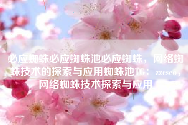 必应蜘蛛必应蜘蛛池必应蜘蛛，网络蜘蛛技术的探索与应用蜘蛛池TG：zzcseo，网络蜘蛛技术探索与应用